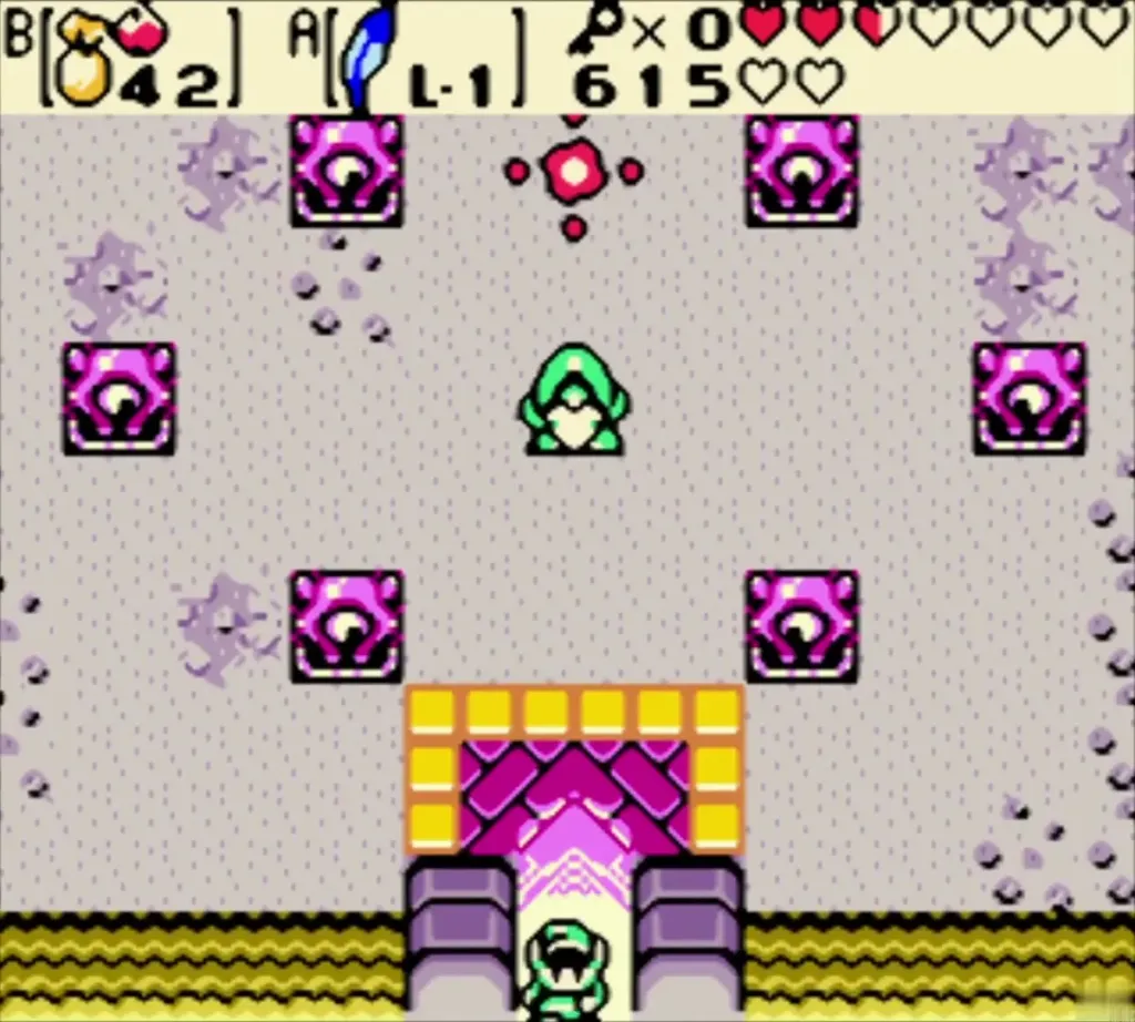 Link at the exit of the Hero's Cave statue room Link at the exit of the Hero's Cave statue room