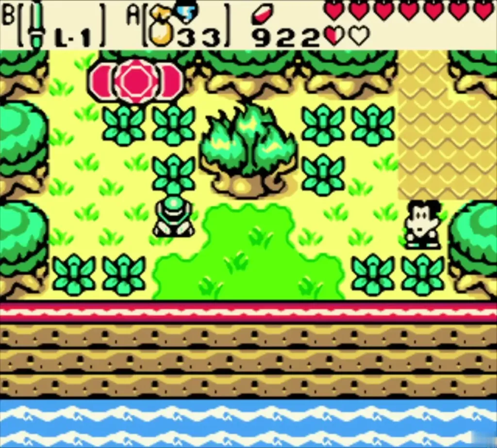 Link standing in Horon Village after the Gale Seed warp Link standing in Horon Village after the Gale Seed warp