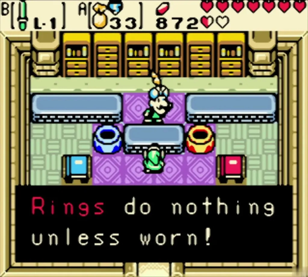 Vasu reminding Link that rings do nothing unless worn Vasu reminding Link that rings do nothing unless worn