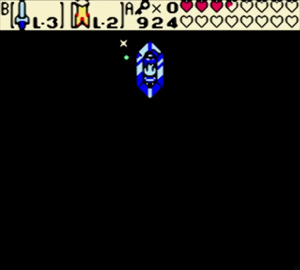 Din's blue crystal drifting in a dark arena after the dragon falls Din's blue crystal drifting in a dark arena after the dragon falls
