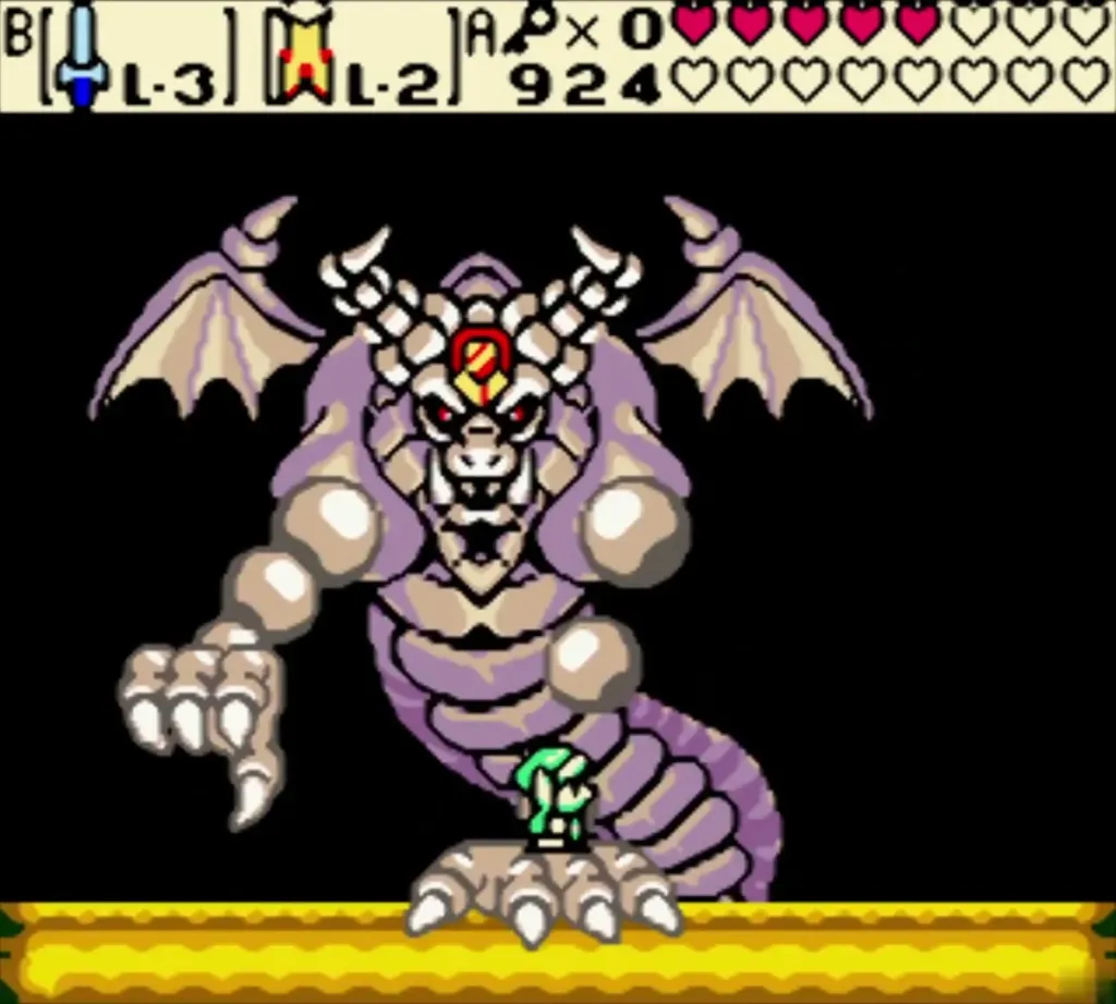 Onox in his dark dragon form with Link standing on one of its claws Onox in his dark dragon form with Link standing on one of its claws