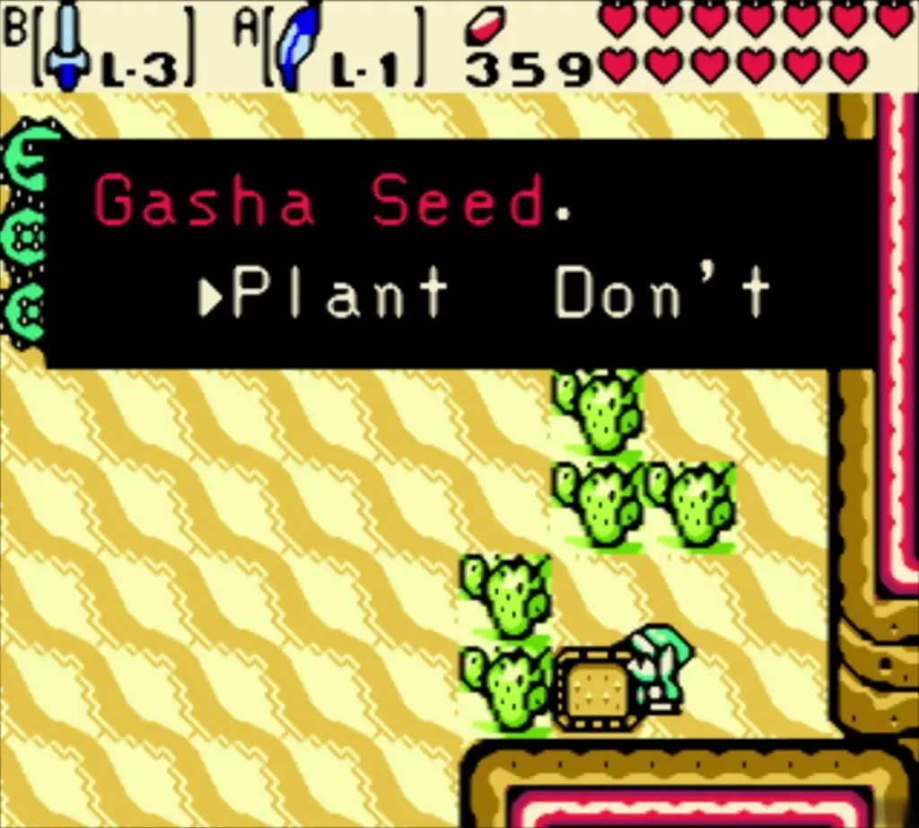 Prompt asking whether to plant the Gasha Seed on the soft soil, with Plant selected Prompt asking whether to plant the Gasha Seed on the soft soil, with Plant selected
