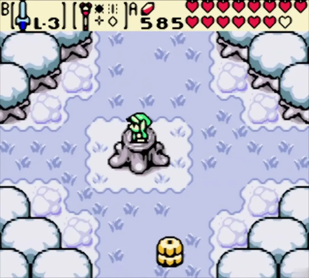 Link standing on a stump in the snowy winter field Link standing on a stump in the snowy winter field
