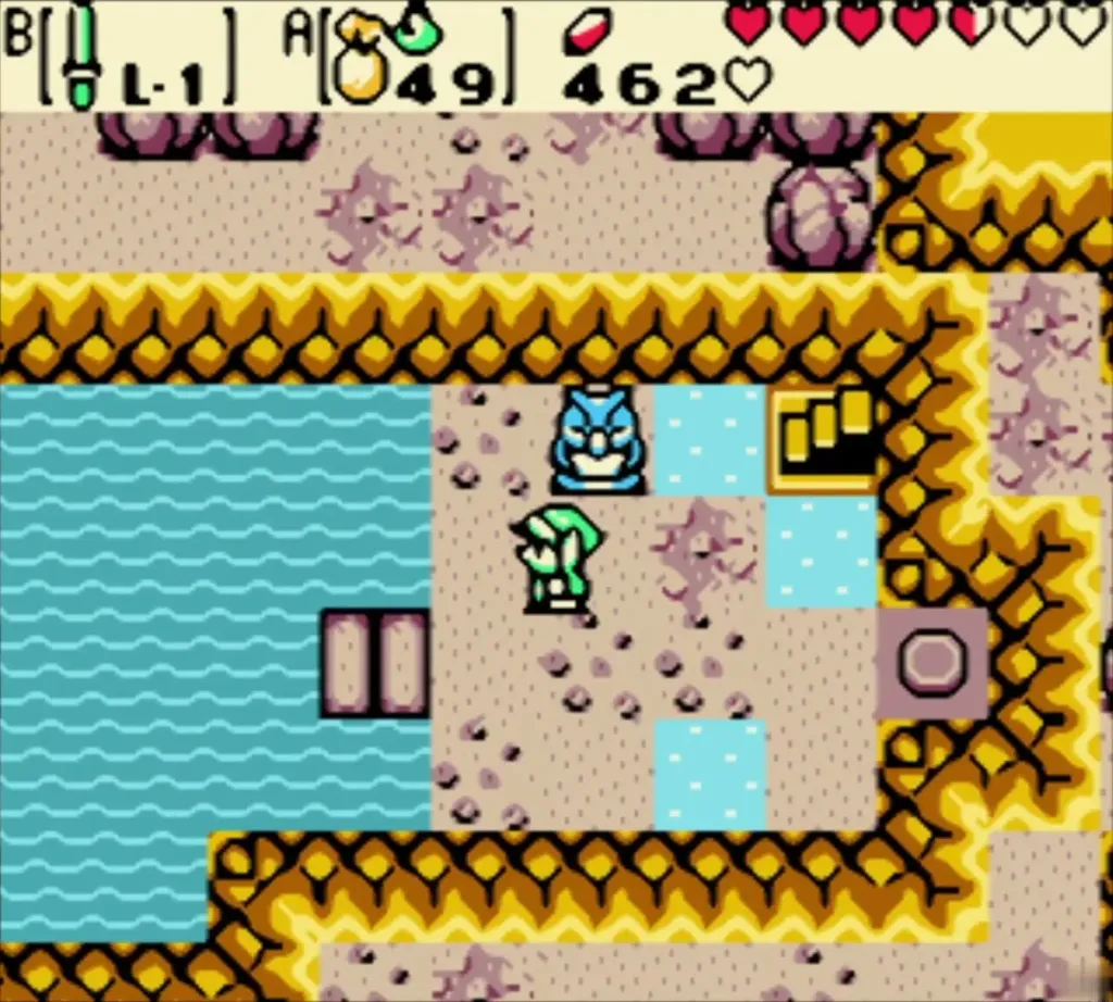 The blue Business Scrub in the cave beside Link The blue Business Scrub in the cave beside Link