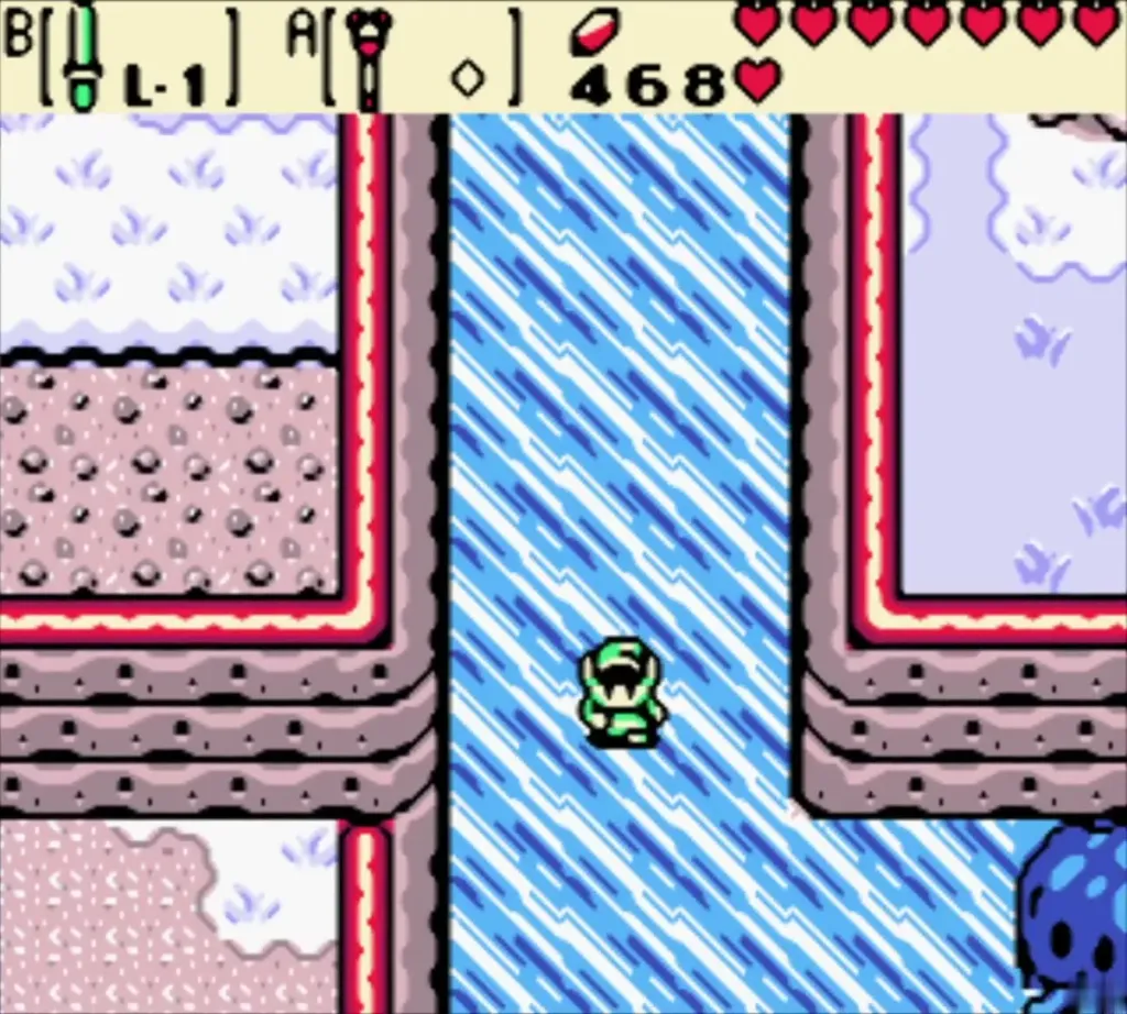 Link walking across the frozen lake Link walking across the frozen lake