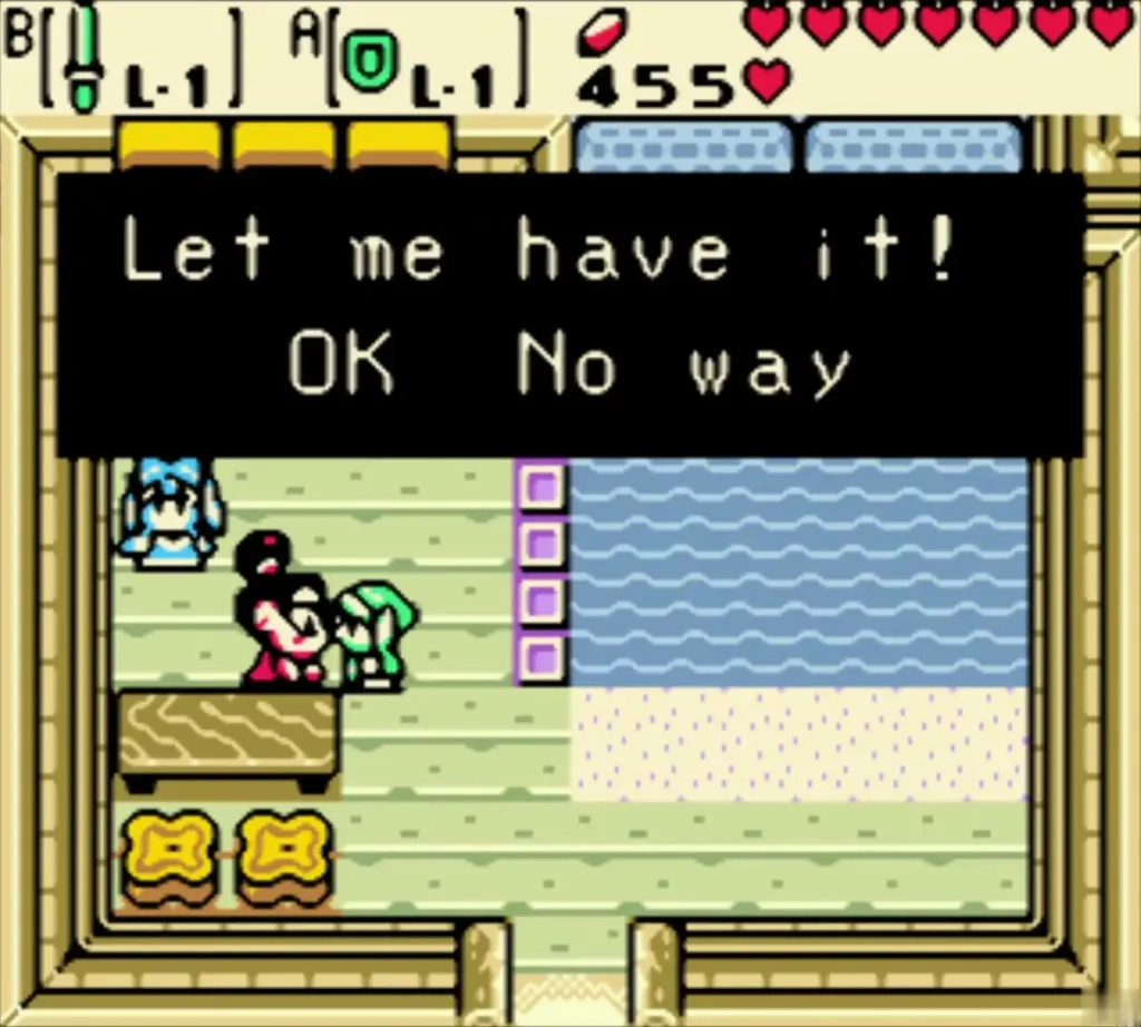 The woman asking to have the doll with OK and No way choices The woman asking to have the doll with OK and No way choices