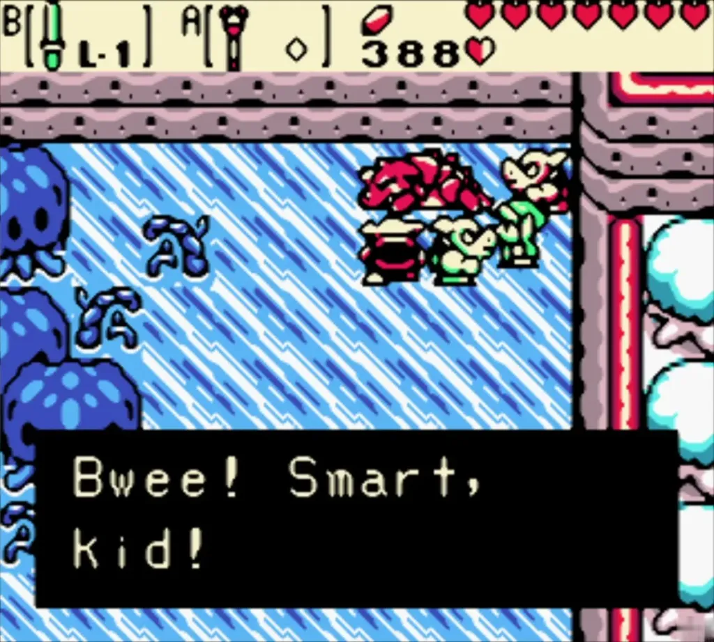 The Moblin calling Link a smart kid, Rupee counter at 388 The Moblin calling Link a smart kid, Rupee counter at 388