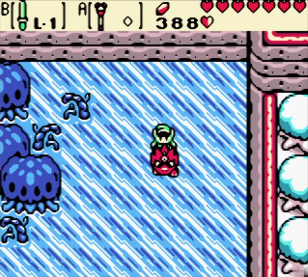 Link riding on Dimitri across the frozen lake Link riding on Dimitri across the frozen lake