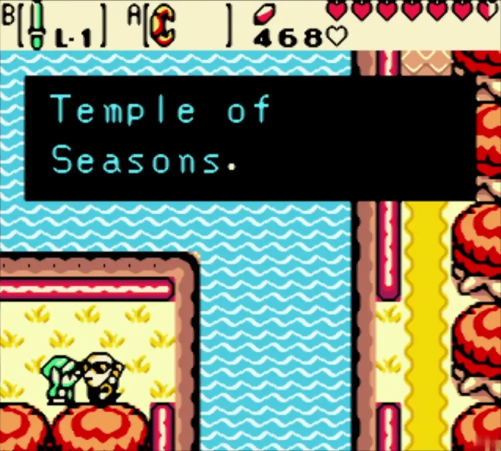 Sokra telling Link to go to the Temple of Seasons Sokra telling Link to go to the Temple of Seasons
