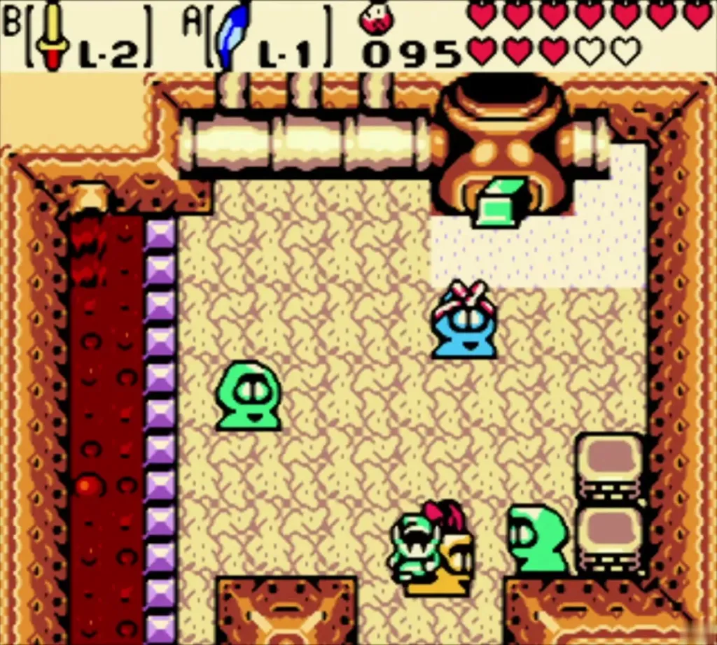 Link at the furnace as the green Hard Ore comes out of the forge