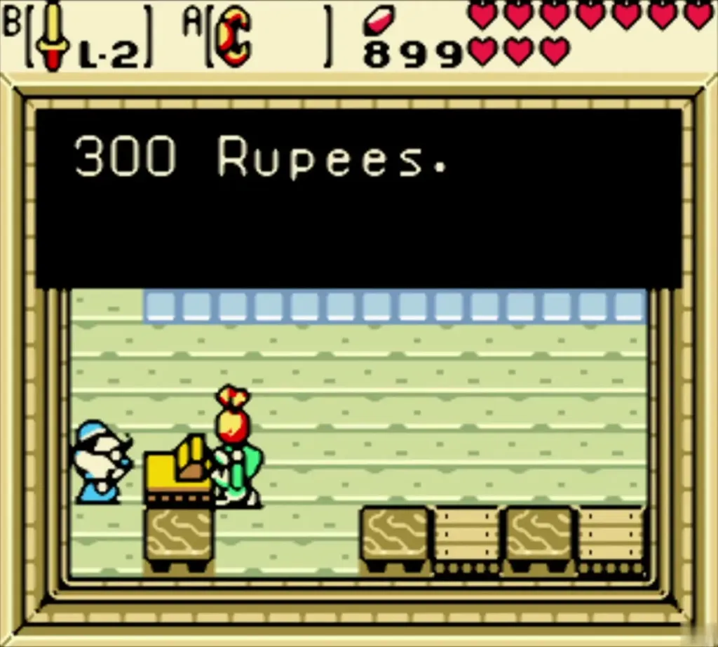 Horon Village shop back room with a text box showing the 300 Rupees price Horon Village shop back room with a text box showing the 300 Rupees price