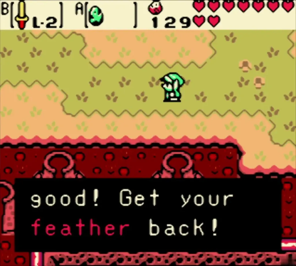 A Subrosian telling Link to get his feather back A Subrosian telling Link to get his feather back