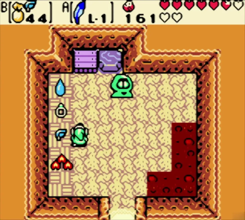 Link walking up to the second merchant inside the Market Link walking up to the second merchant inside the Market