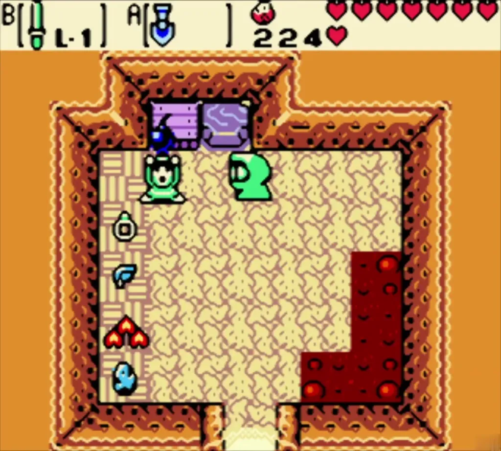 Link holding up the Bomb Bag in the Market Link holding up the Bomb Bag in the Market