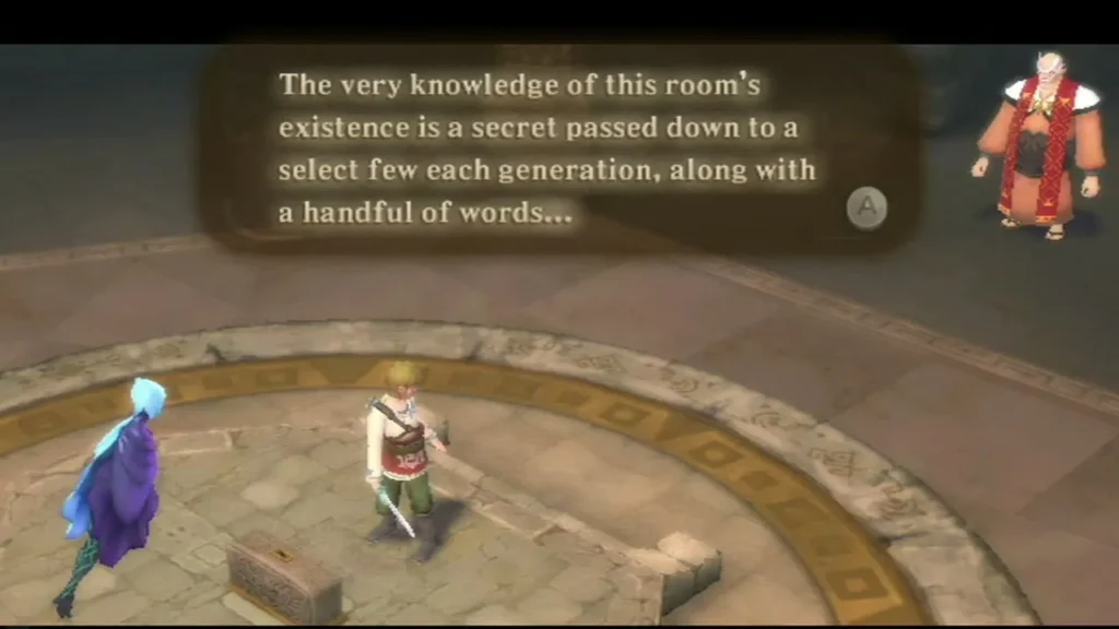 Headmaster Gaepora stands at the edge of the statue room as a box says the chamber's secret is passed down. Headmaster Gaepora stands at the edge of the statue room as a box says the chamber's secret is passed down.