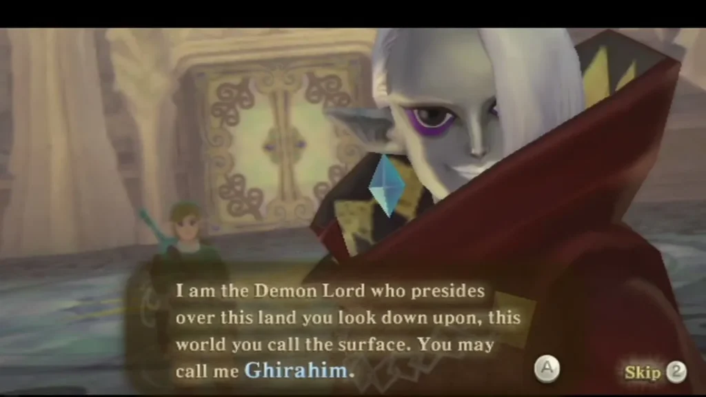 Ghirahim in red robes introduces himself as the Demon Lord and asks to be called Ghirahim Ghirahim in red robes introduces himself as the Demon Lord and asks to be called Ghirahim