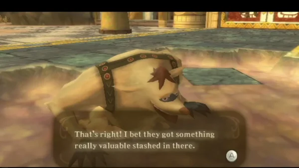 A Mogma in a golden ruin says they must have stashed something really valuable in there. A Mogma in a golden ruin says they must have stashed something really valuable in there.