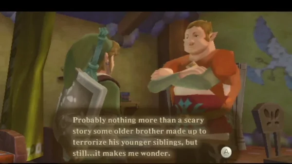 Parrow, arms folded in his house, says a monster story might be a scare tactic, yet it makes him wonder. Parrow, arms folded in his house, says a monster story might be a scare tactic, yet it makes him wonder.