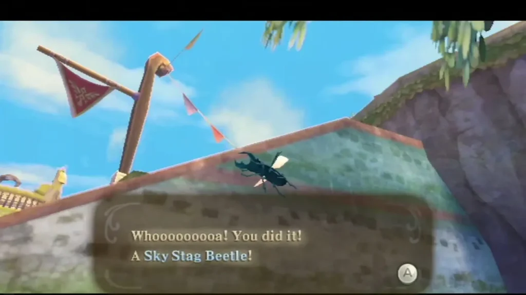 A Sky Stag Beetle flies past a rooftop as the caption reads: Whoooooooa! You did it! A Sky Stag Beetle flies past a rooftop as the caption reads: Whoooooooa! You did it!