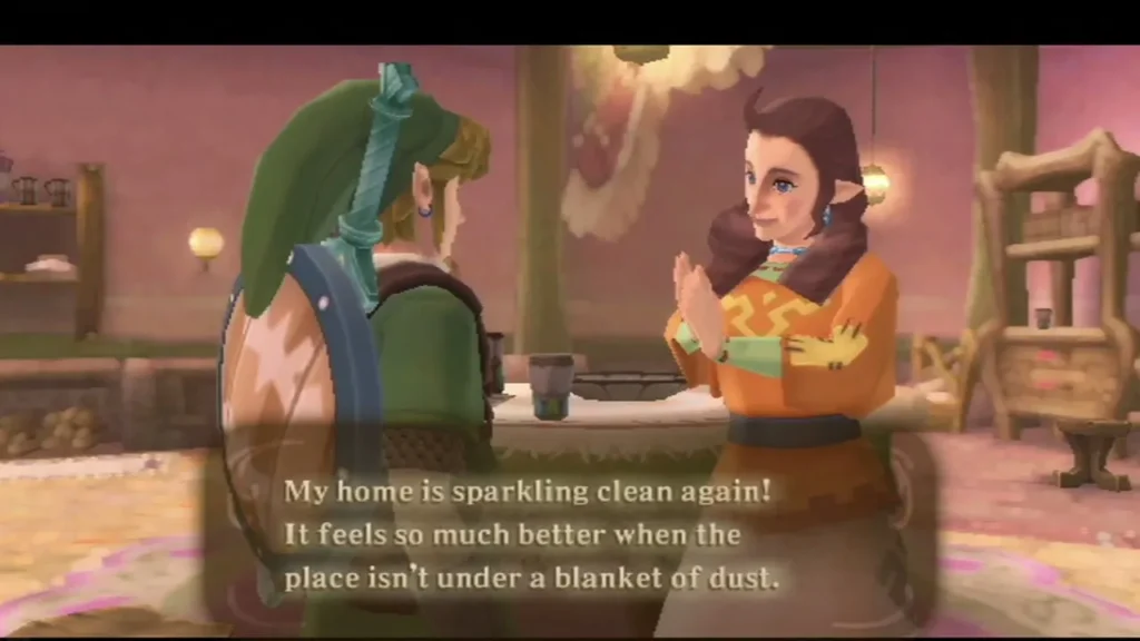 A woman in an orange blouse thanks Link: her home is sparkling clean again, with no blanket of dust. A woman in an orange blouse thanks Link: her home is sparkling clean again, with no blanket of dust.