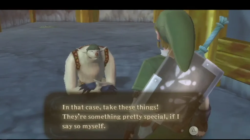 A Mogma in Eldin Volcano offers Link some items, saying they are something pretty special.