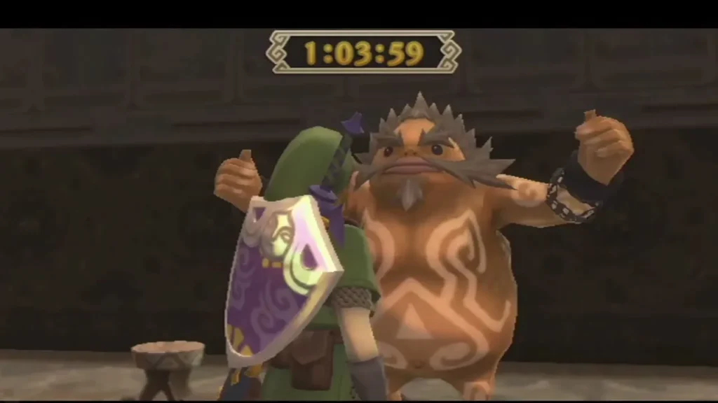 Gortram cheers beside Link after a Heart Stopping run. Gortram cheers beside Link after a Heart Stopping run.