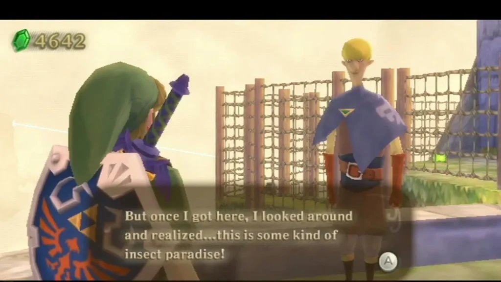 A student in a blue cape beside a rope fence says the island is some kind of insect paradise. A student in a blue cape beside a rope fence says the island is some kind of insect paradise.