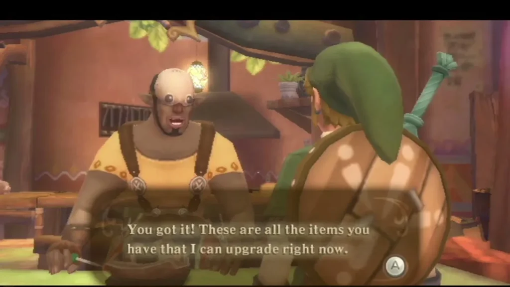 The Scrap Shop owner tells Link these are all the items he can upgrade right now The Scrap Shop owner tells Link these are all the items he can upgrade right now