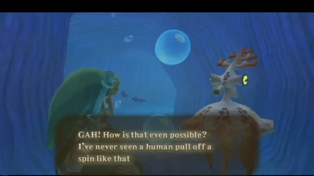 The Parella reacts to Link's spin in surprise: GAH! How is that even possible?