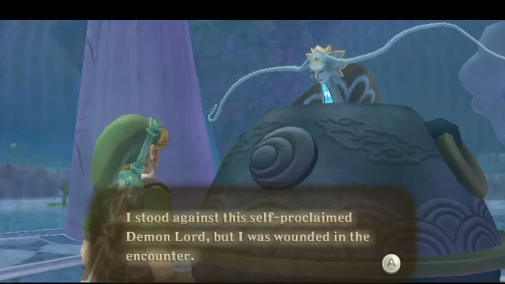The Water Dragon's box says a self-proclaimed Demon Lord wounded her in an encounter.