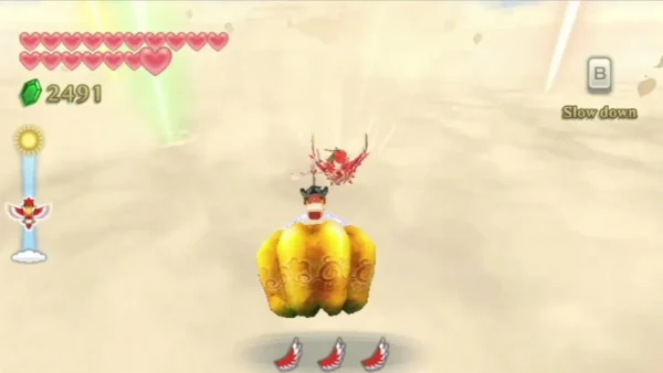 Scrapper, the propeller robot, rides on top of the golden soup pot as the Loftwing carries it through the clouds. Scrapper, the propeller robot, rides on top of the golden soup pot as the Loftwing carries it through the clouds.