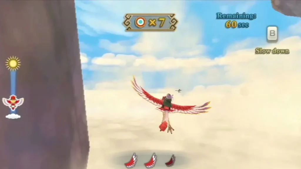 Link flies straight at a target during the test, the counter at seven with 60 seconds left Link flies straight at a target during the test, the counter at seven with 60 seconds left
