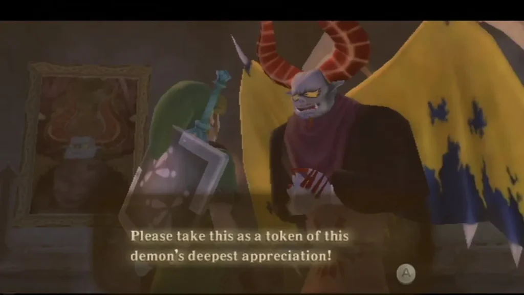 Batreaux offers Link a token of his deepest appreciation for the Gratitude Crystals he has gathered Batreaux offers Link a token of his deepest appreciation for the Gratitude Crystals he has gathered