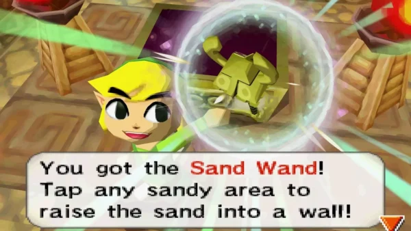 The Sand Wand item message, fully typed, in the Sand Temple The Sand Wand item message, fully typed, in the Sand Temple