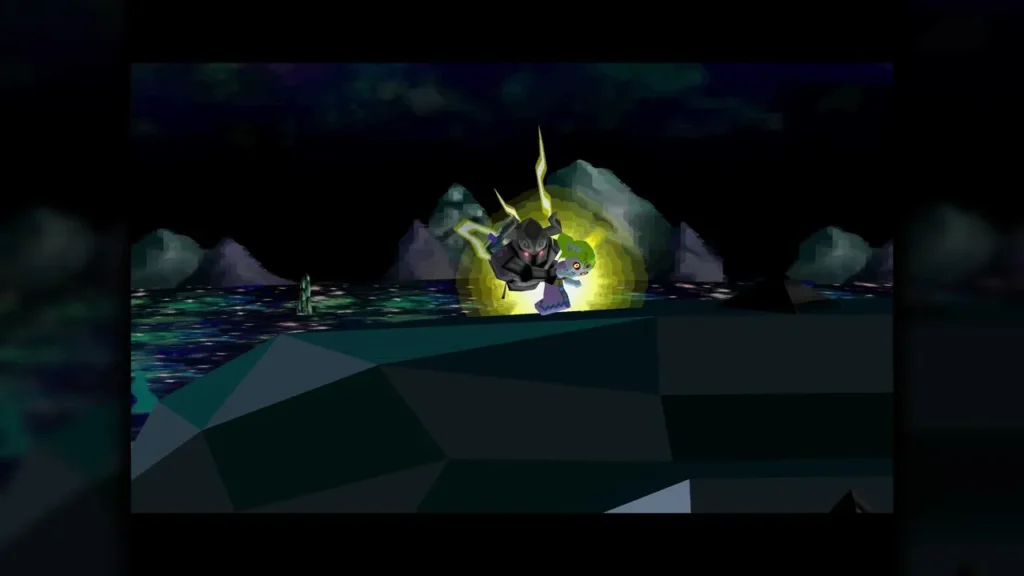 Zelda clutching the dark armored Malladus in a burst of yellow light and lightning on the dark plain Zelda clutching the dark armored Malladus in a burst of yellow light and lightning on the dark plain
