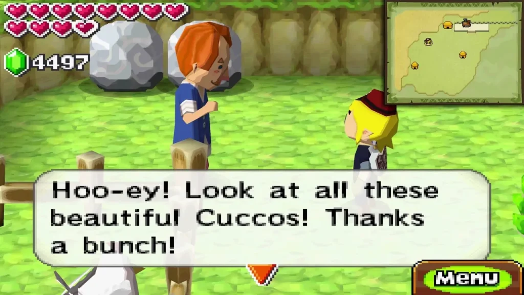 Harry at his farm in Aboda Village, thanking Link for bringing the Cuccos. Harry at his farm in Aboda Village, thanking Link for bringing the Cuccos.