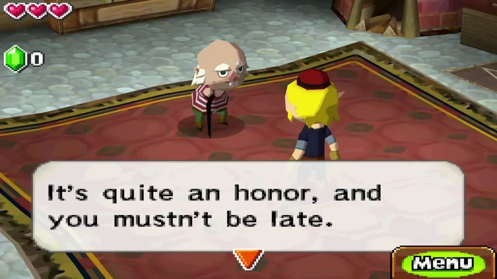 Link in his house as an older man tells him it is quite an honor to graduate Link in his house as an older man tells him it is quite an honor to graduate