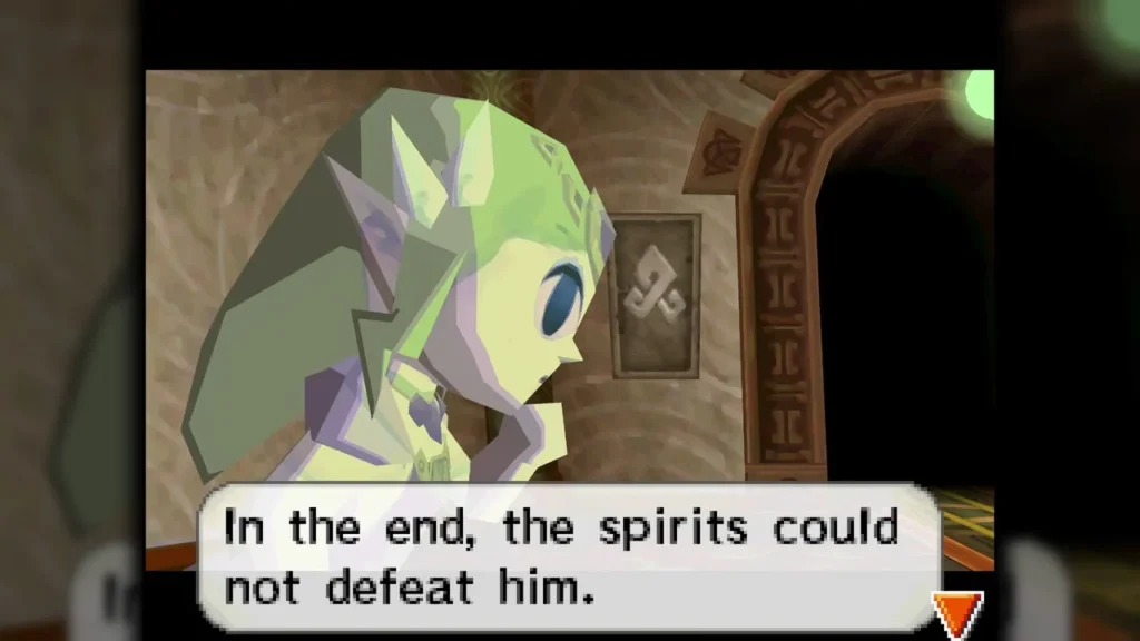 A pale green spirit in the Tower of Spirits says the spirits could not defeat the Demon King A pale green spirit in the Tower of Spirits says the spirits could not defeat the Demon King