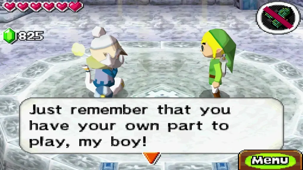 Steem telling Link he has his own part to play in the Snow Sanctuary duet Steem telling Link he has his own part to play in the Snow Sanctuary duet