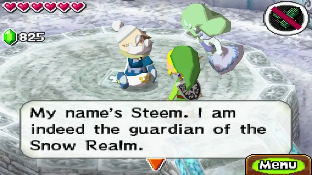 Steem, the white-robed Lokomo guardian of the Snow Realm, introducing himself Steem, the white-robed Lokomo guardian of the Snow Realm, introducing himself
