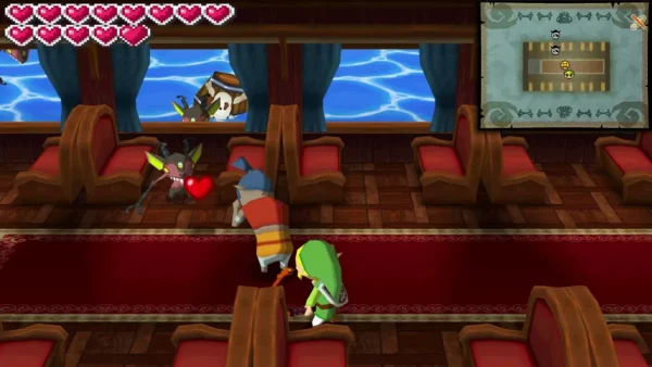 A Miniblin flying at the passenger in the car while Link stands on the red carpet A Miniblin flying at the passenger in the car while Link stands on the red carpet