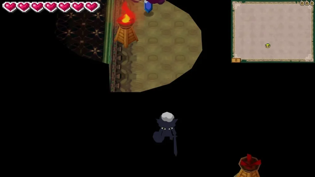 A grey-capped Nocturn hovers in the dark of a Tower of Spirits floor, away from the torchlight A grey-capped Nocturn hovers in the dark of a Tower of Spirits floor, away from the torchlight