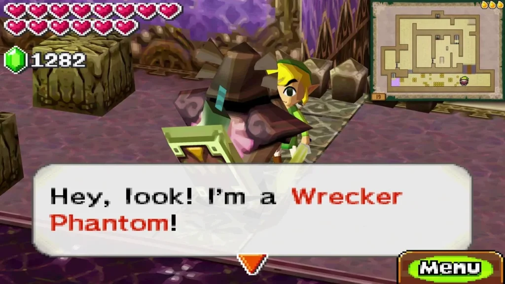 Zelda in a black Wrecker Phantom beside a cracked block, saying she is a Wrecker Zelda in a black Wrecker Phantom beside a cracked block, saying she is a Wrecker