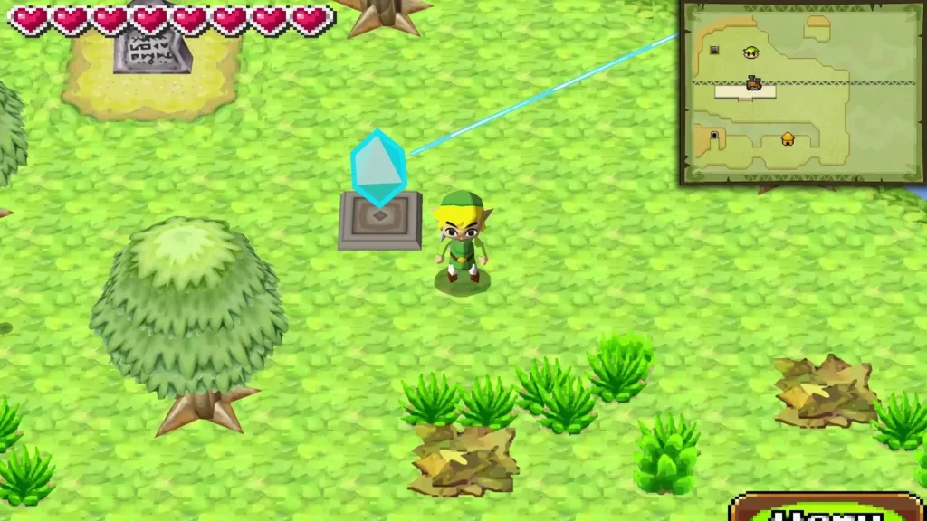 A beacon crystal lighting up and sending a beam across a grassy field A beacon crystal lighting up and sending a beam across a grassy field