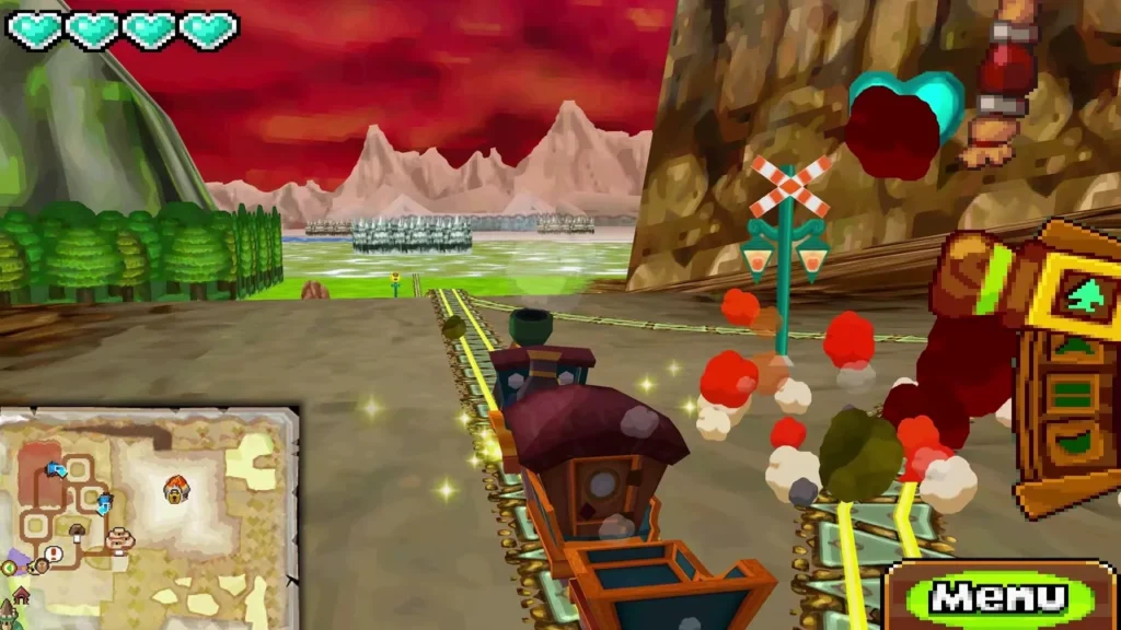 Spirit Train on a dusty track under a red sky beside the snowy edge of the Fire Realm Spirit Train on a dusty track under a red sky beside the snowy edge of the Fire Realm