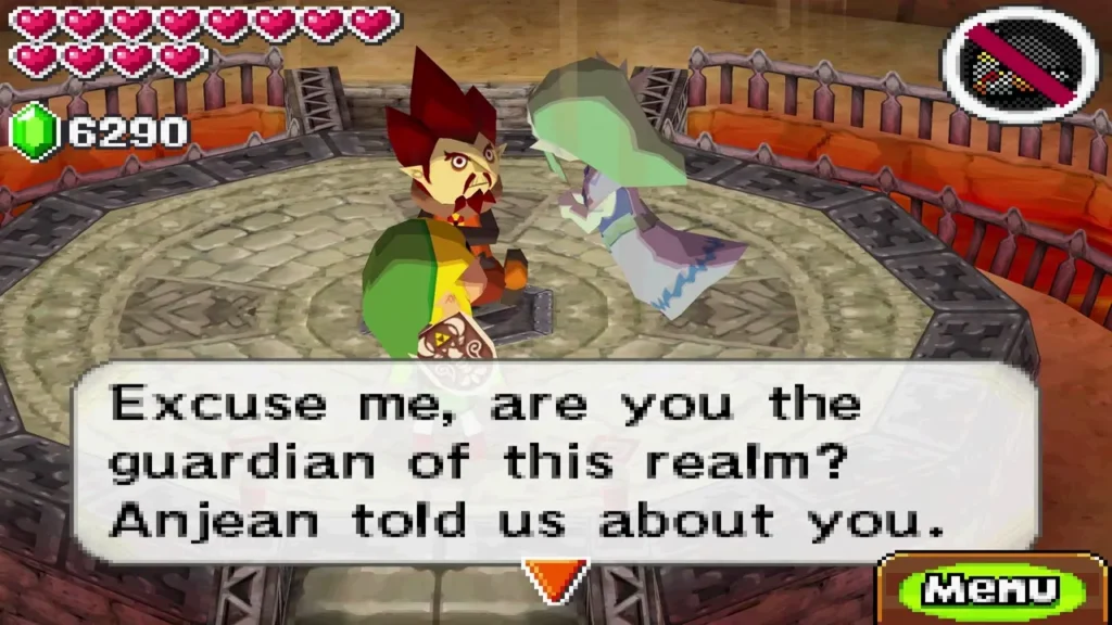 Link asks Embrose whether he guards this realm, saying Anjean told them about him Link asks Embrose whether he guards this realm, saying Anjean told them about him