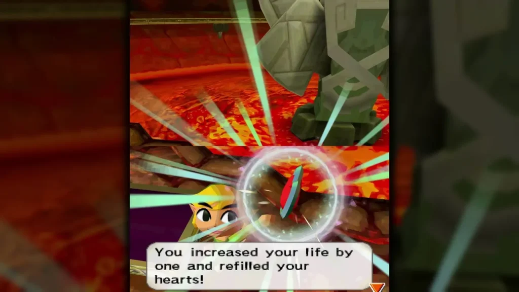 Life-up message after the Fire Temple boss Heart Container Life-up message after the Fire Temple boss Heart Container