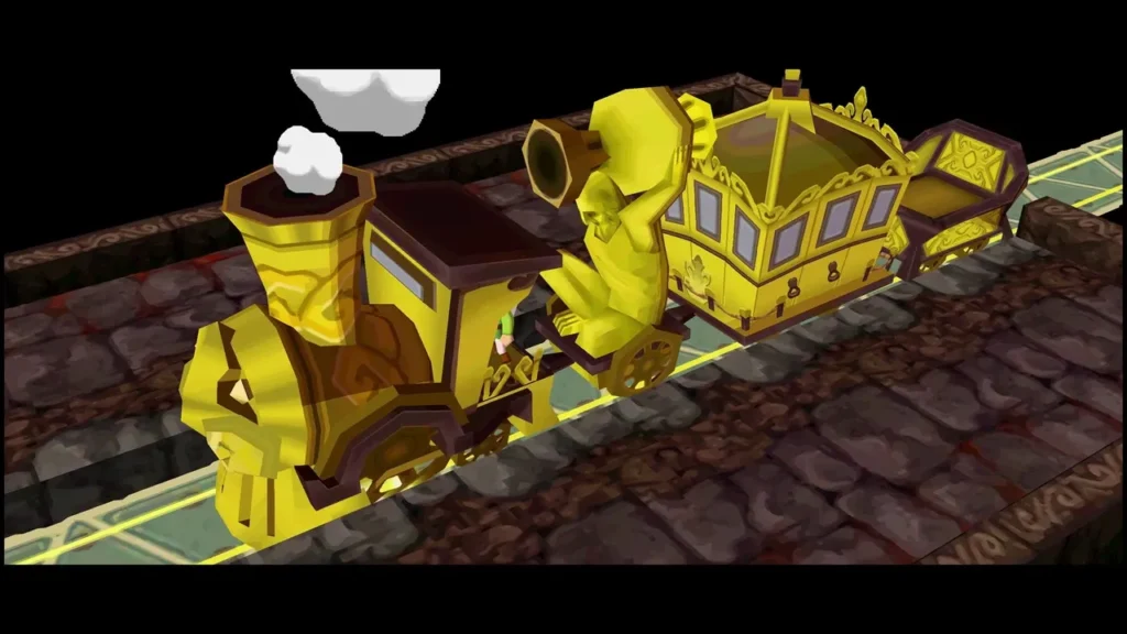 Spirit Train on a golden track at the Fire Temple station Spirit Train on a golden track at the Fire Temple station