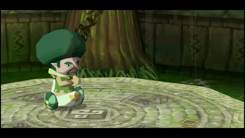 Gage sitting on a carved stone floor in the Forest Sanctuary chamber Gage sitting on a carved stone floor in the Forest Sanctuary chamber