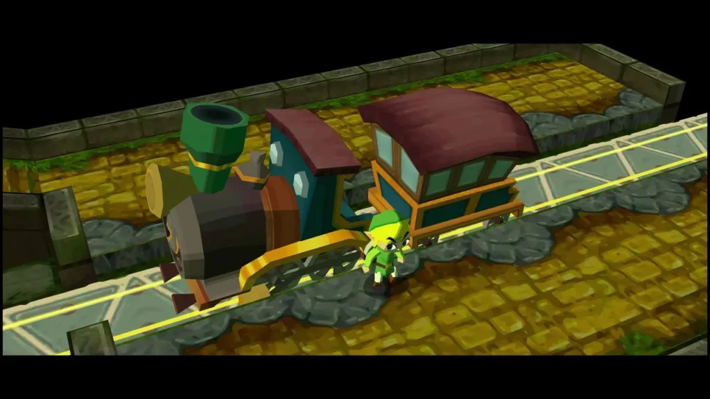Spirit Train waiting at the Forest Temple station on its stone track Spirit Train waiting at the Forest Temple station on its stone track